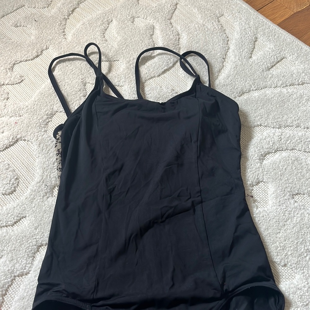 black lace leotard